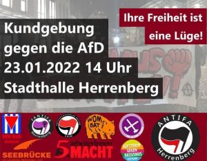 Ihre Freiheit ist eine Lüge - Kundgebung gegen die AfD @ Herrenberg, Platz vor der Alten Turnhalle